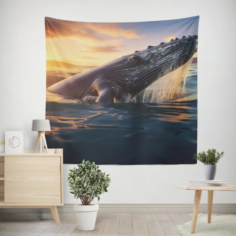 Whale AI Generated Image Wall Tapestry