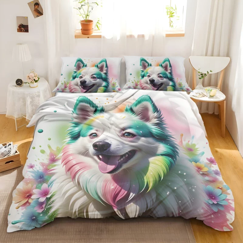 Whimsical American Eskimo Spirit Dog Playfulness Bedding Set 2