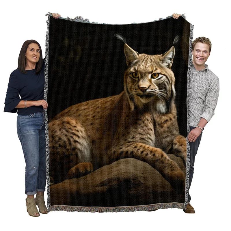 Wild Lynx Photo Woven Blanket