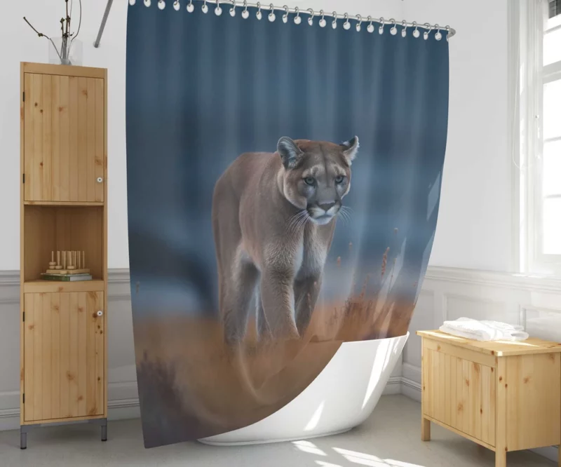 Wild Puma Photo Shower Curtain 1