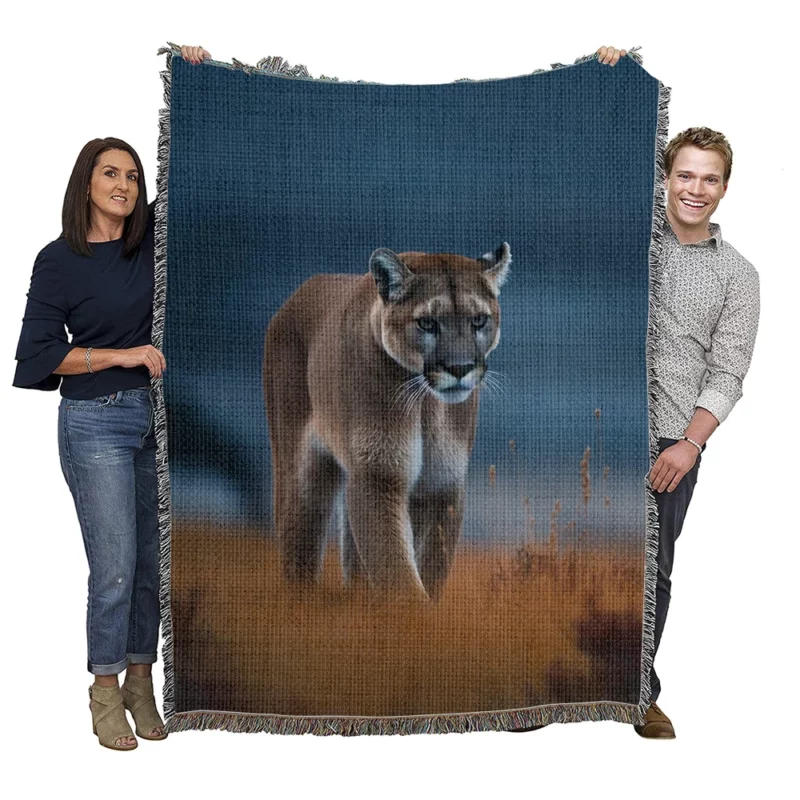 Wild Puma Photo Woven Blanket