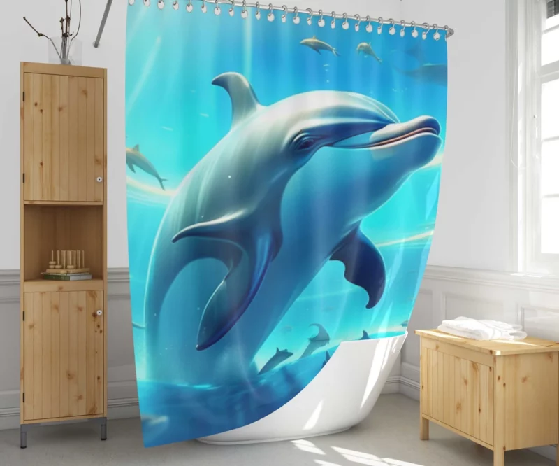 World Whale and Dolphin Day Shower Curtain 1