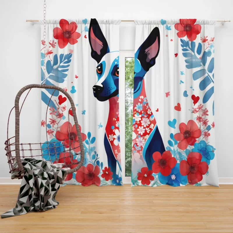 Xoloitzcuintli Elegance Faithful Dog Curtain