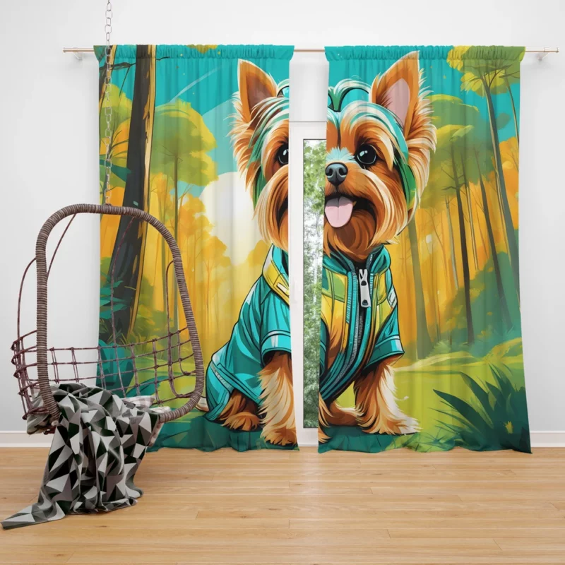 Yorkshire Elegance Terrier Dog Breed Curtain