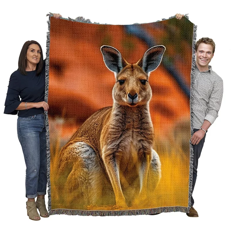Young Deer Portrait Woven Blanket