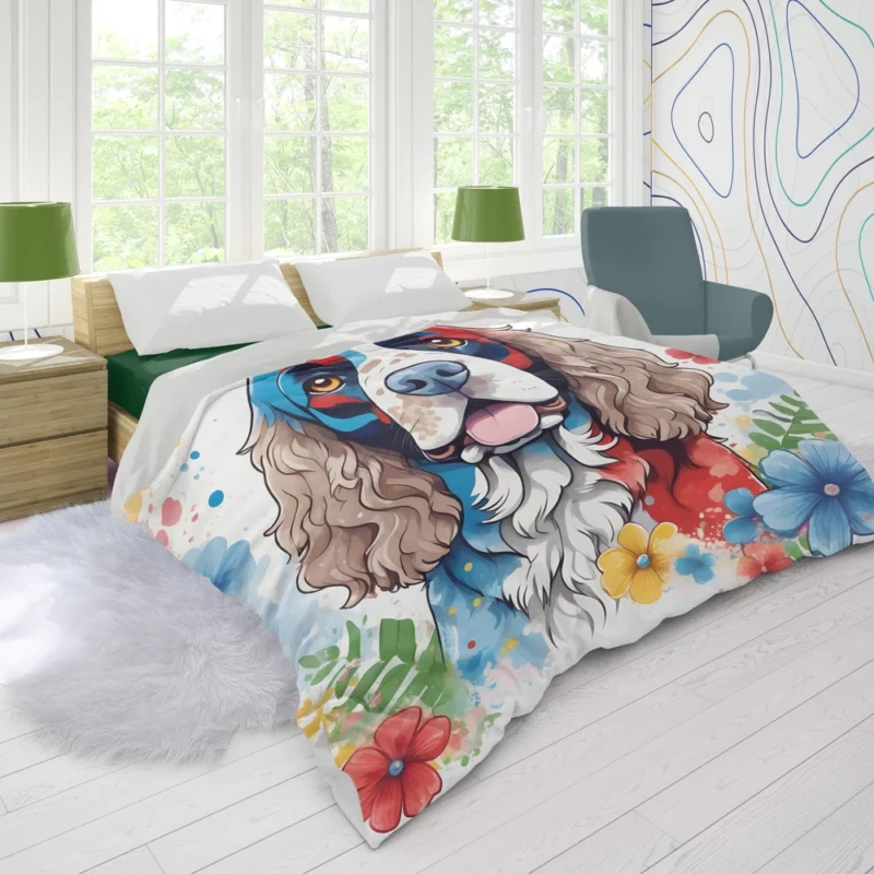 Adaptable American Water Spaniel Dog Versatility Duvet Cover