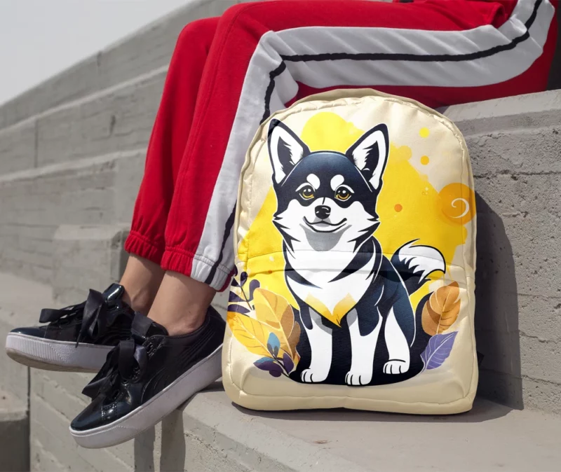 Adorable Alaskan Pup Klee Kai Dog Minimalist Backpack 1