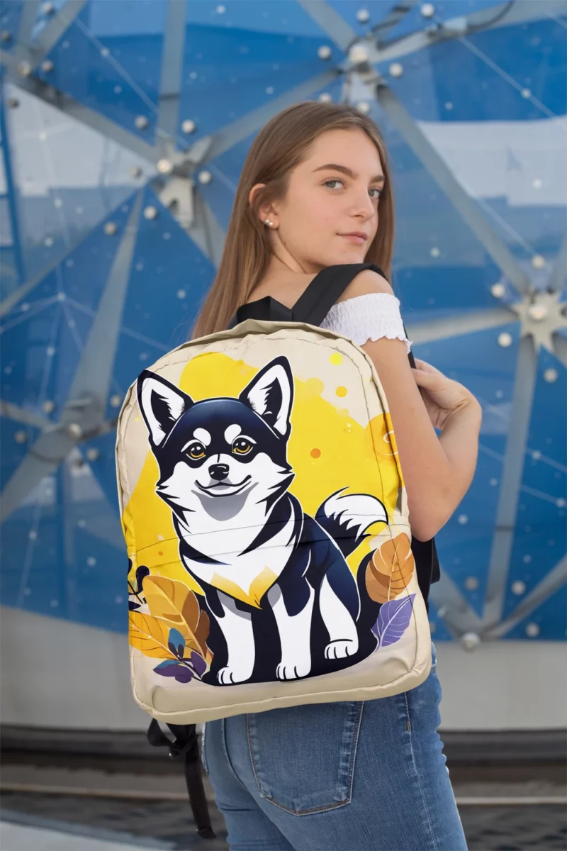 Adorable Alaskan Pup Klee Kai Dog Minimalist Backpack 2