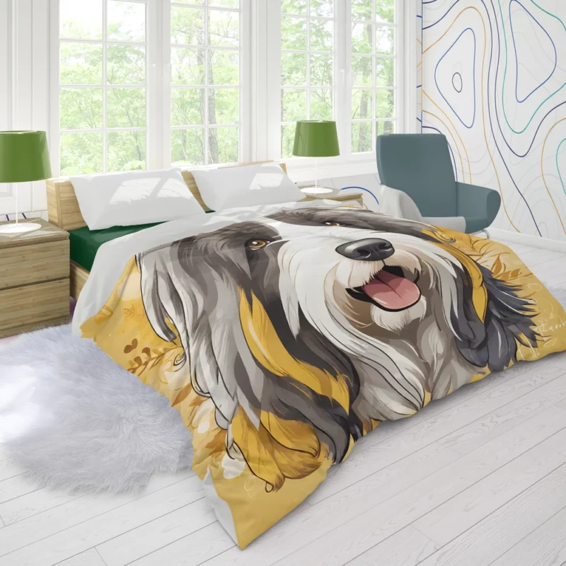 Adorable Bearded Collie Pup Dog Charm Duvet Cover
