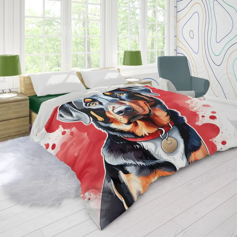 Adorable Beauceron Pup Dog Charm Duvet Cover