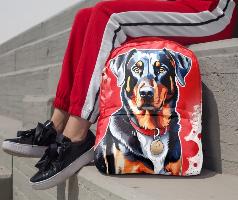 Adorable Beauceron Pup Dog Charm Minimalist Backpack 1