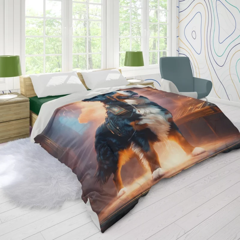 Adorable Bernese Mountain Dog Charm Duvet Cover