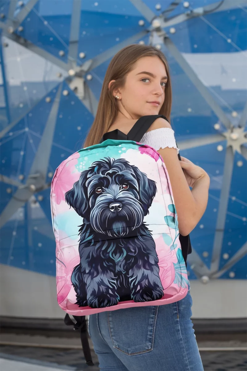 Adorable Black Russian Terrier Dog Charm Minimalist Backpack 2