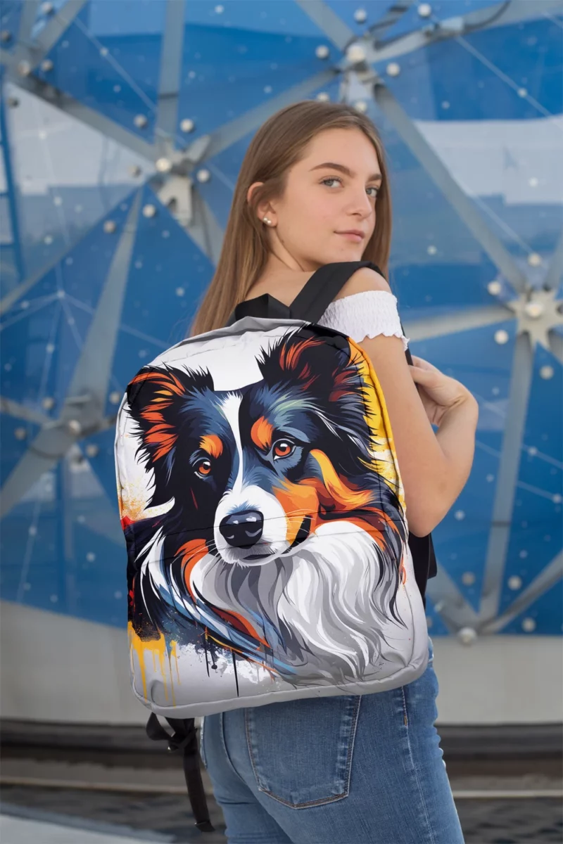 Adorable Border Collie Dog Charm Minimalist Backpack 2