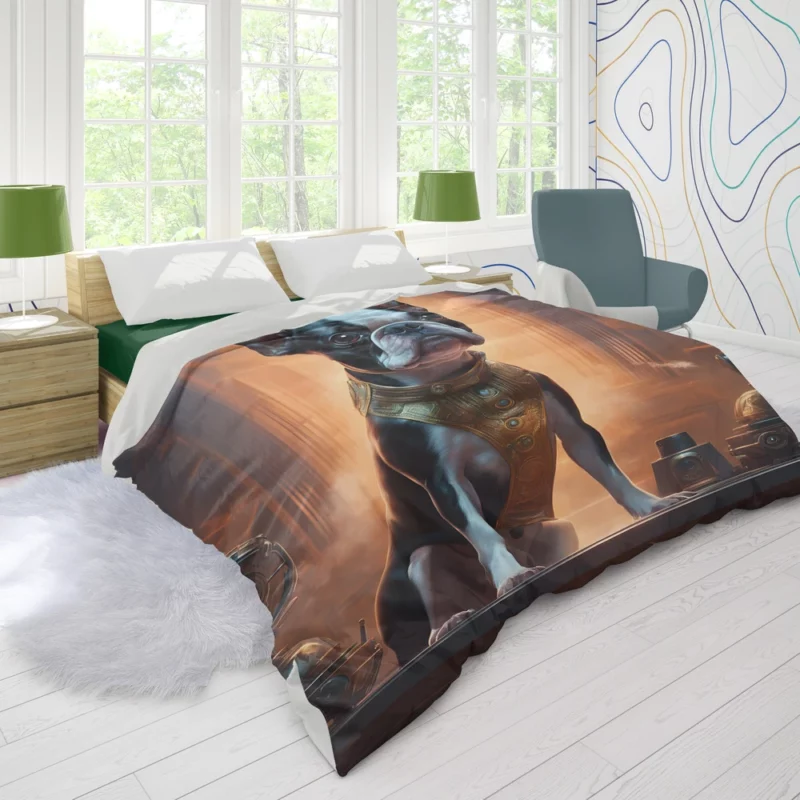 Adorable Boston Terrier Dog Charm Duvet Cover