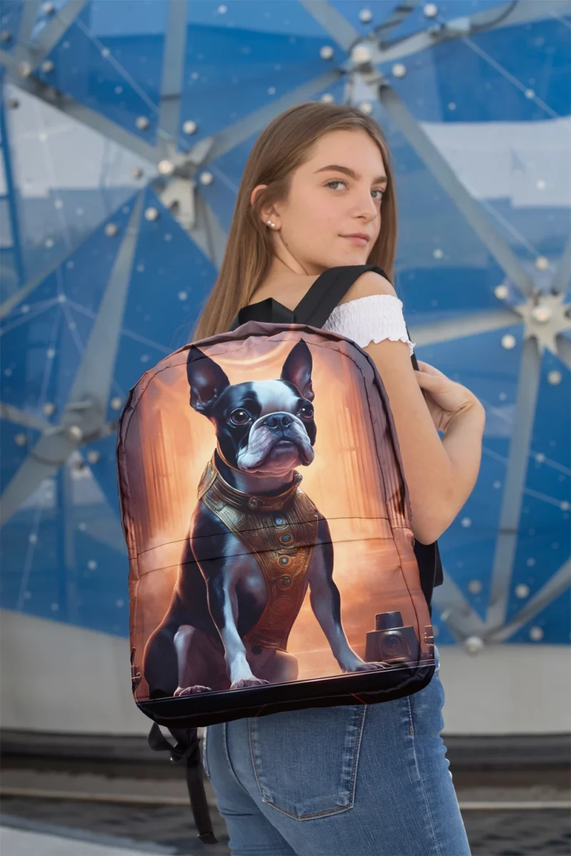 Adorable Boston Terrier Dog Charm Minimalist Backpack 2