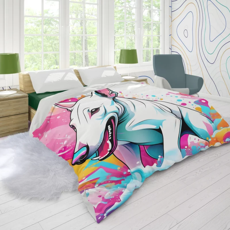 Adorable Bull Terrier Dog Charm Duvet Cover