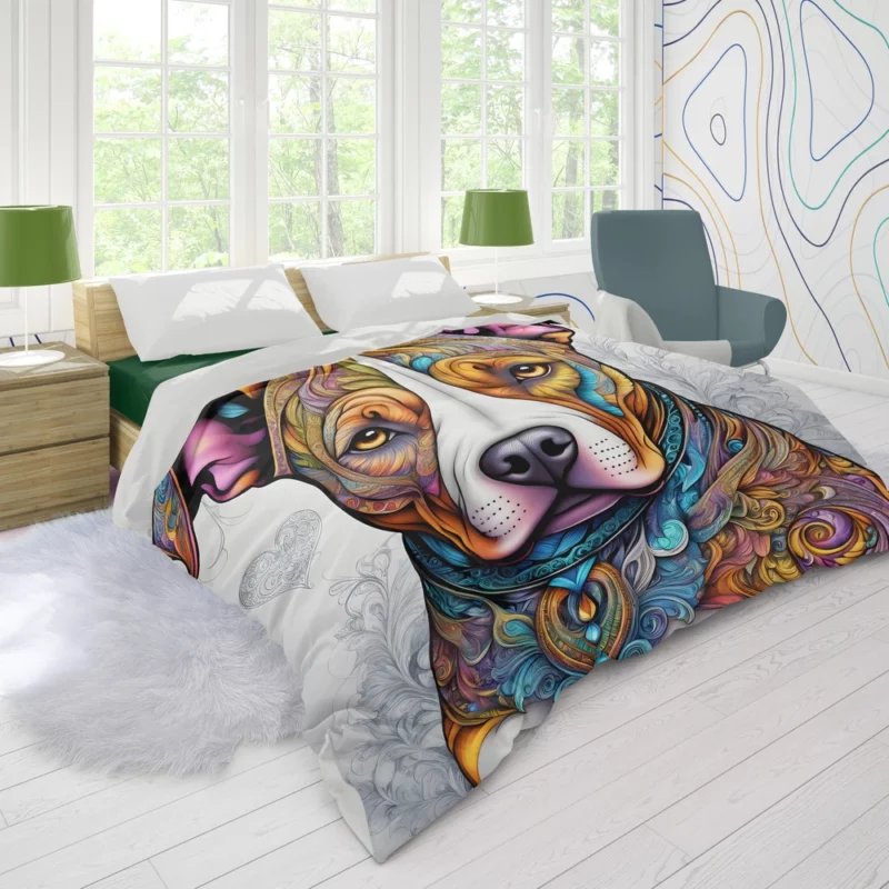 Adorable Charm American Pit Bull Terrier Dog Duvet Cover