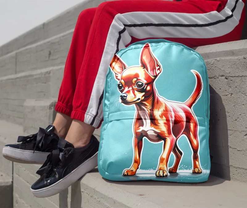 Adorable Ears Russian Toy Terrier Dog Minimalist Backpack 1