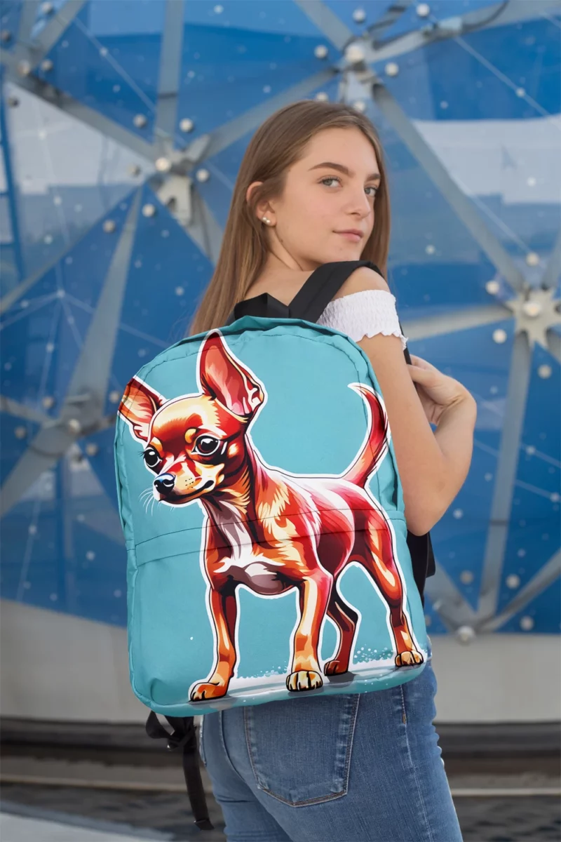 Adorable Ears Russian Toy Terrier Dog Minimalist Backpack 2