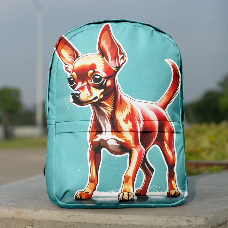 Adorable Ears Russian Toy Terrier Dog Minimalist Backpack