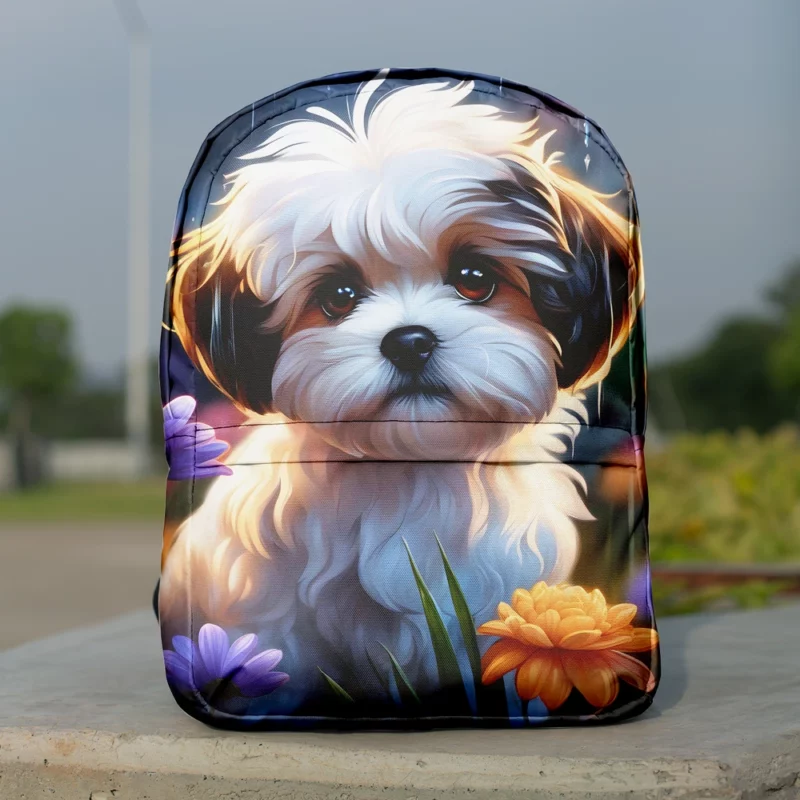 Adorable Mix Shih-Poo Dog Minimalist Backpack