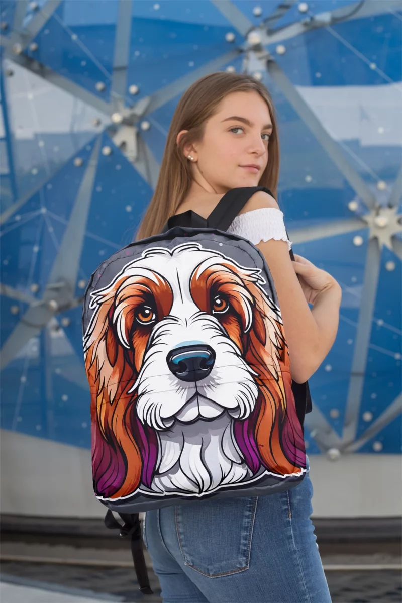 Adorable Petit Basset Griffon Vendeen Spirited Dog Minimalist Backpack 2