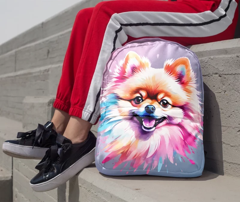 Adorable Pomeranian Petite Dog Charmer Minimalist Backpack 1