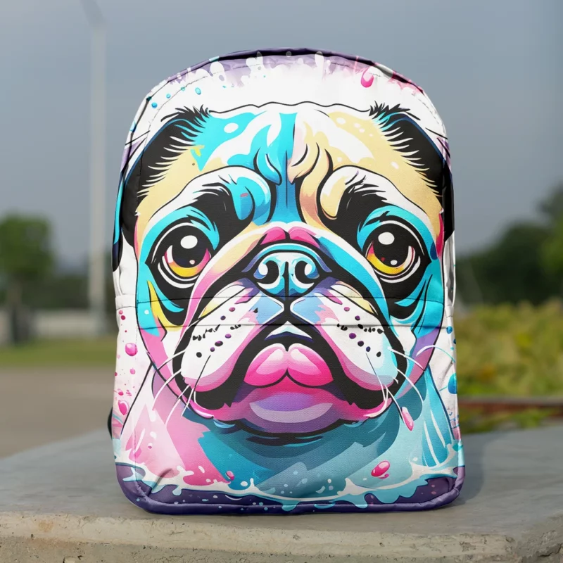 Adorable Wrinkles Pug Dog Charm Minimalist Backpack