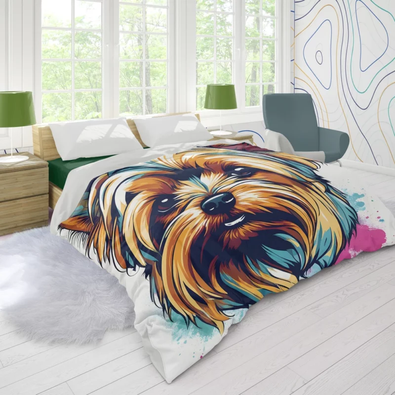 Affectionate Beauty Terrier Yorkshire Terrier Dog Duvet Cover