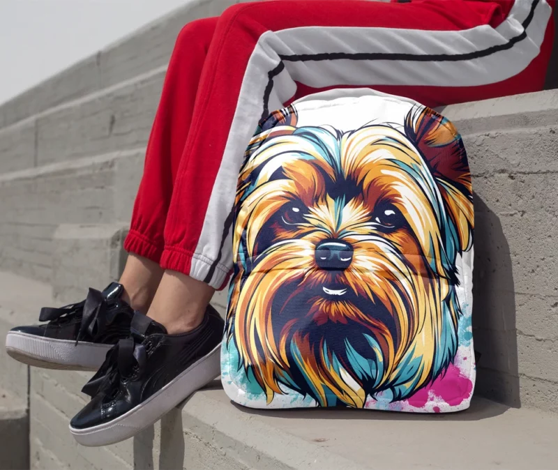 Affectionate Beauty Terrier Yorkshire Terrier Dog Minimalist Backpack 1