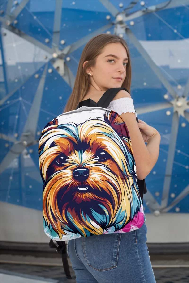 Affectionate Beauty Terrier Yorkshire Terrier Dog Minimalist Backpack 2