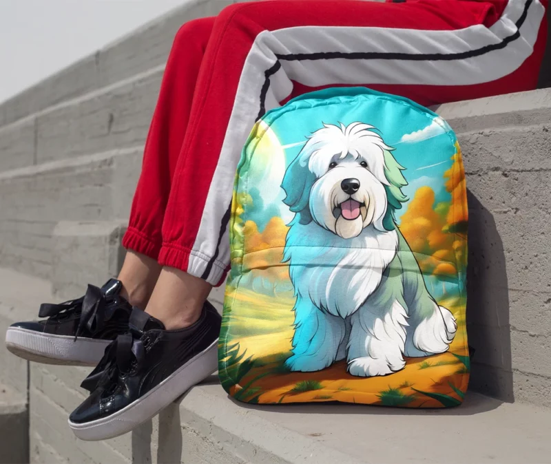 Affectionate Old English Sheepdog Love Minimalist Backpack 1