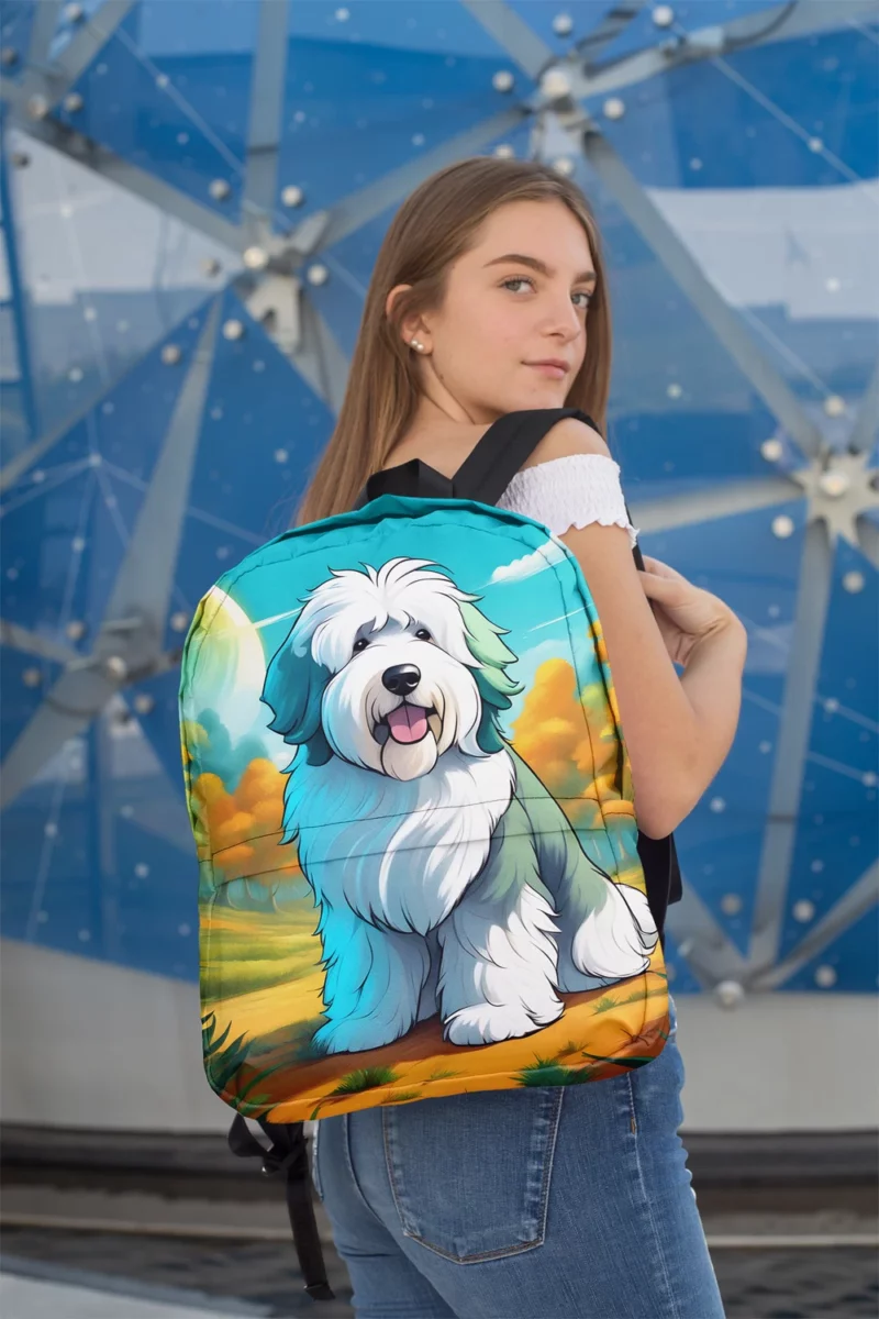 Affectionate Old English Sheepdog Love Minimalist Backpack 2