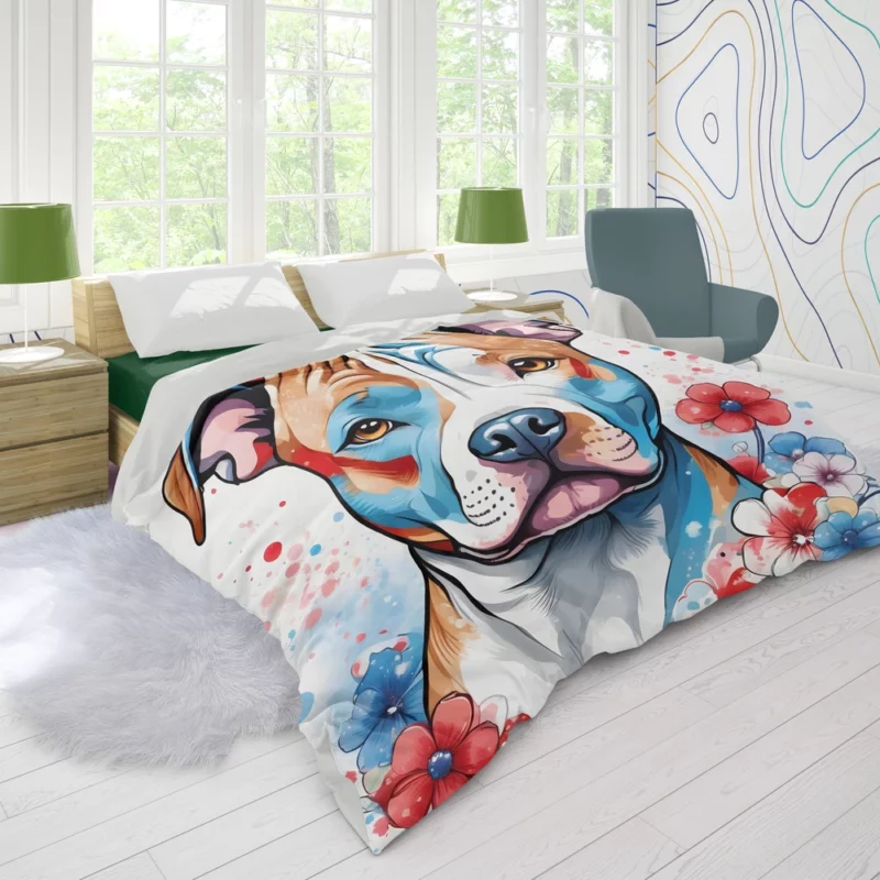 Affectionate Pal American Pit Bull Terrier Dog Duvet Cover