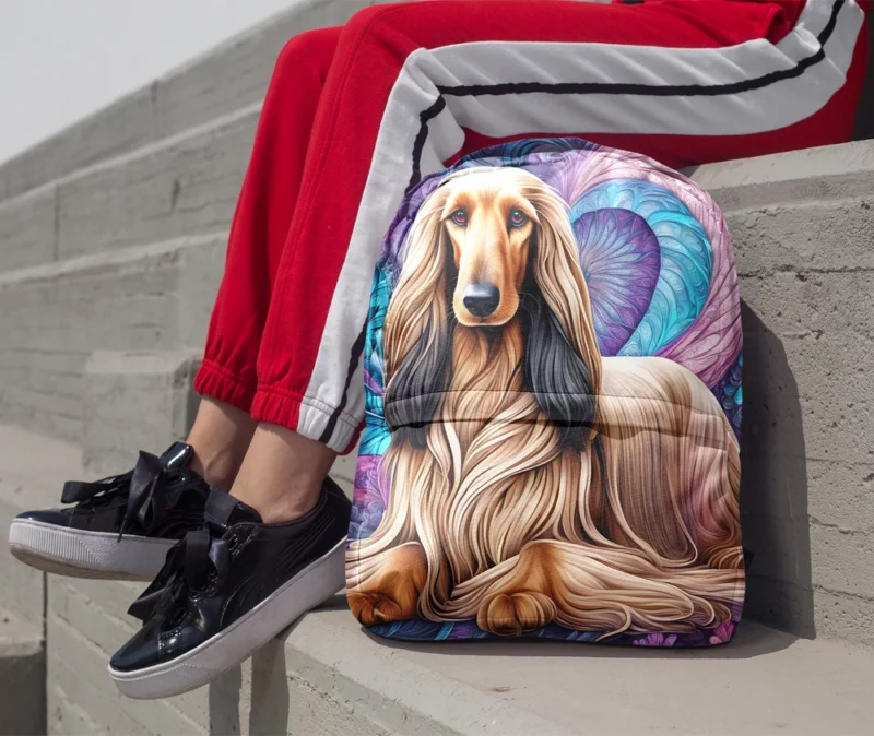 Afghan Hound Charisma Dog Aura Minimalist Backpack 1