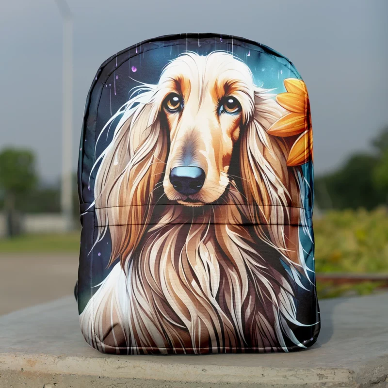 Afghan Hound Majesty Dog Grandeur Minimalist Backpack