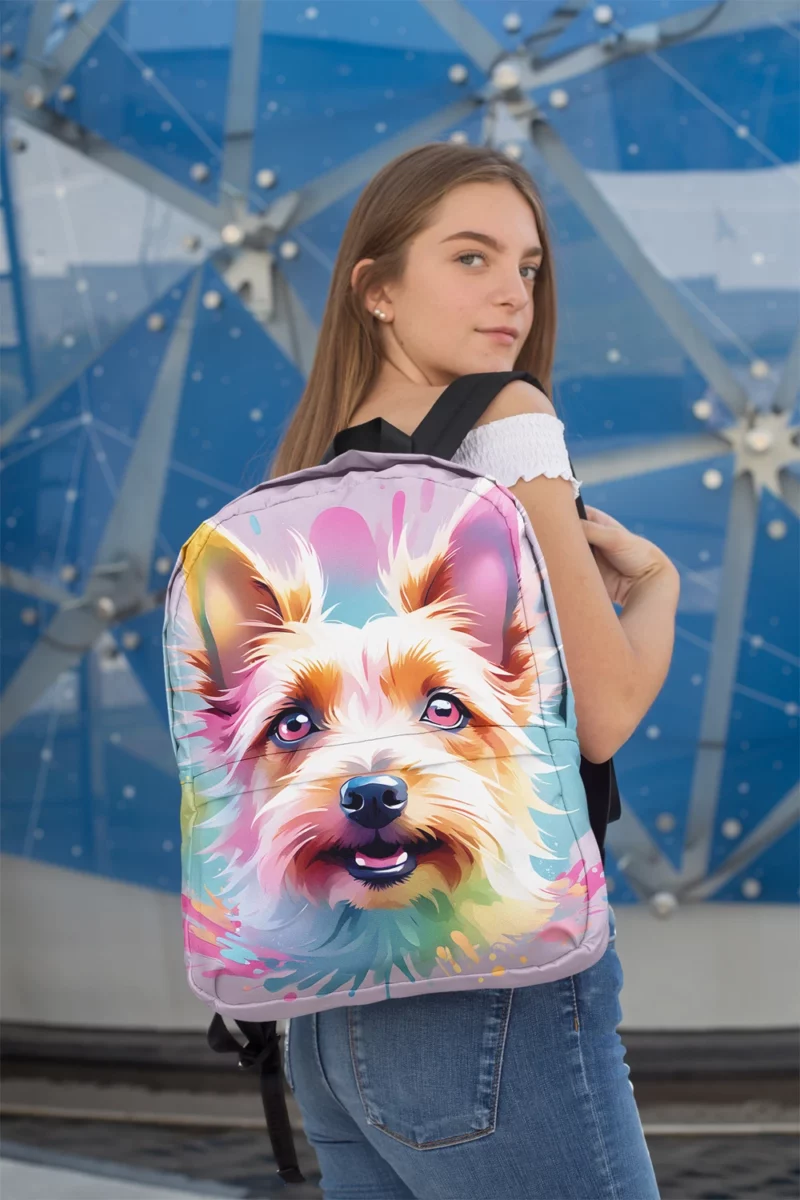 Alert Australian Terrier Dog Vigilance Minimalist Backpack 2