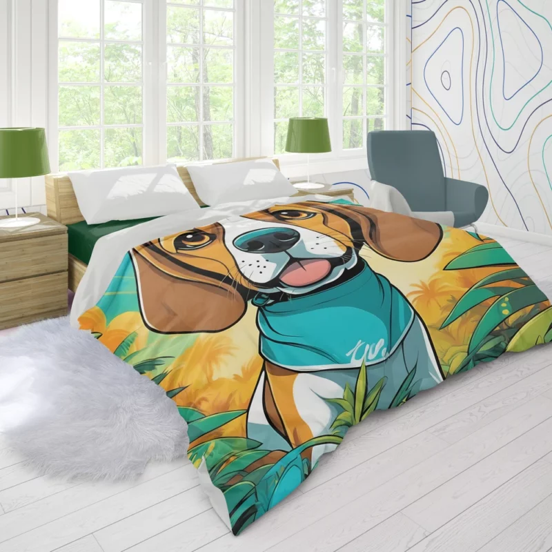 Alert Beagle Majesty Dog Presence Duvet Cover