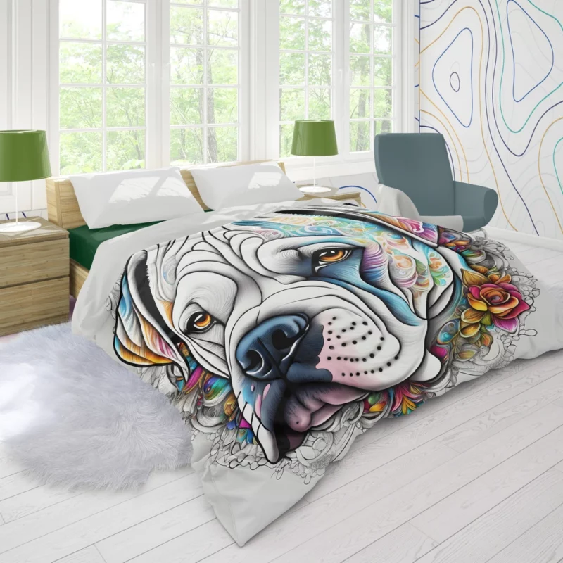 American Bulldog Majesty Dog Nobility Duvet Cover