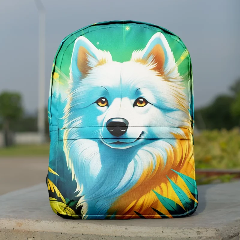 American Eskimo Majesty Dog Regal Presence Minimalist Backpack