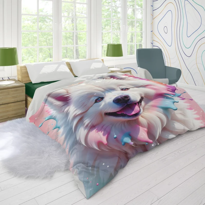 Arctic Elegance Samoyed Dog Duvet Cover