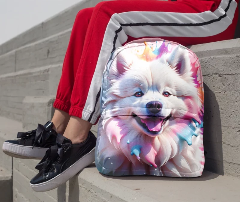 Arctic Elegance Samoyed Dog Minimalist Backpack 1