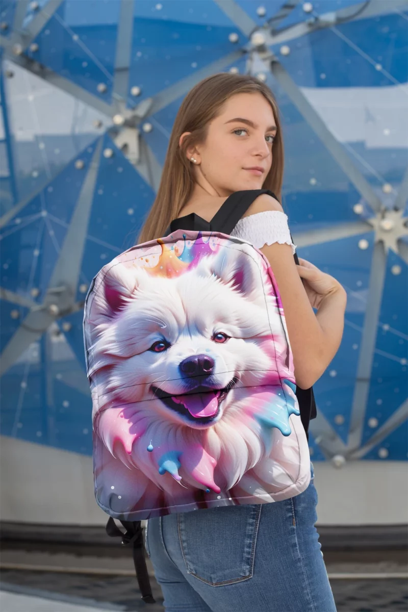 Arctic Elegance Samoyed Dog Minimalist Backpack 2