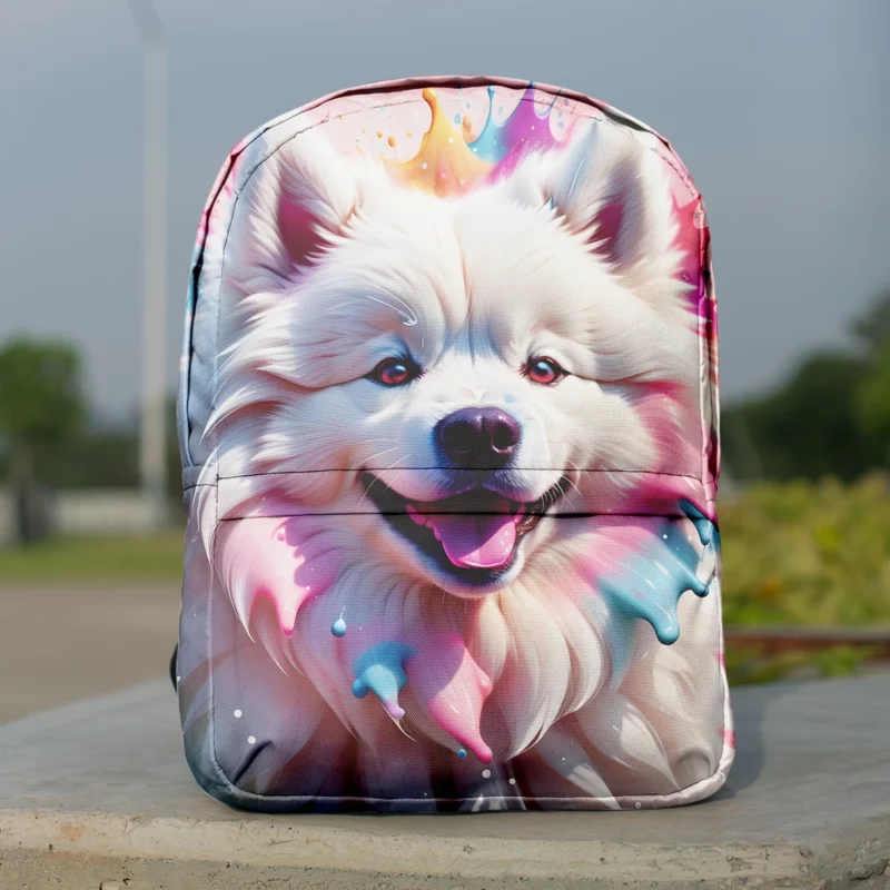 Arctic Elegance Samoyed Dog Minimalist Backpack