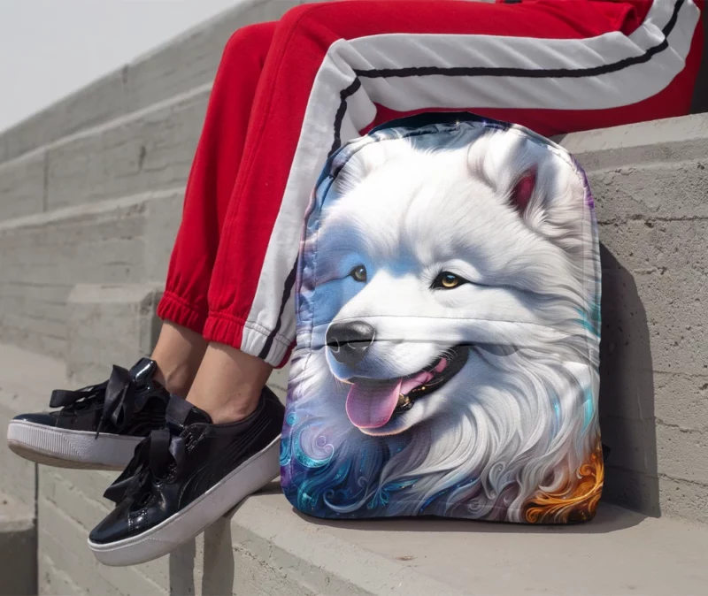 Arctic Hug Samoyed Dog Minimalist Backpack 1