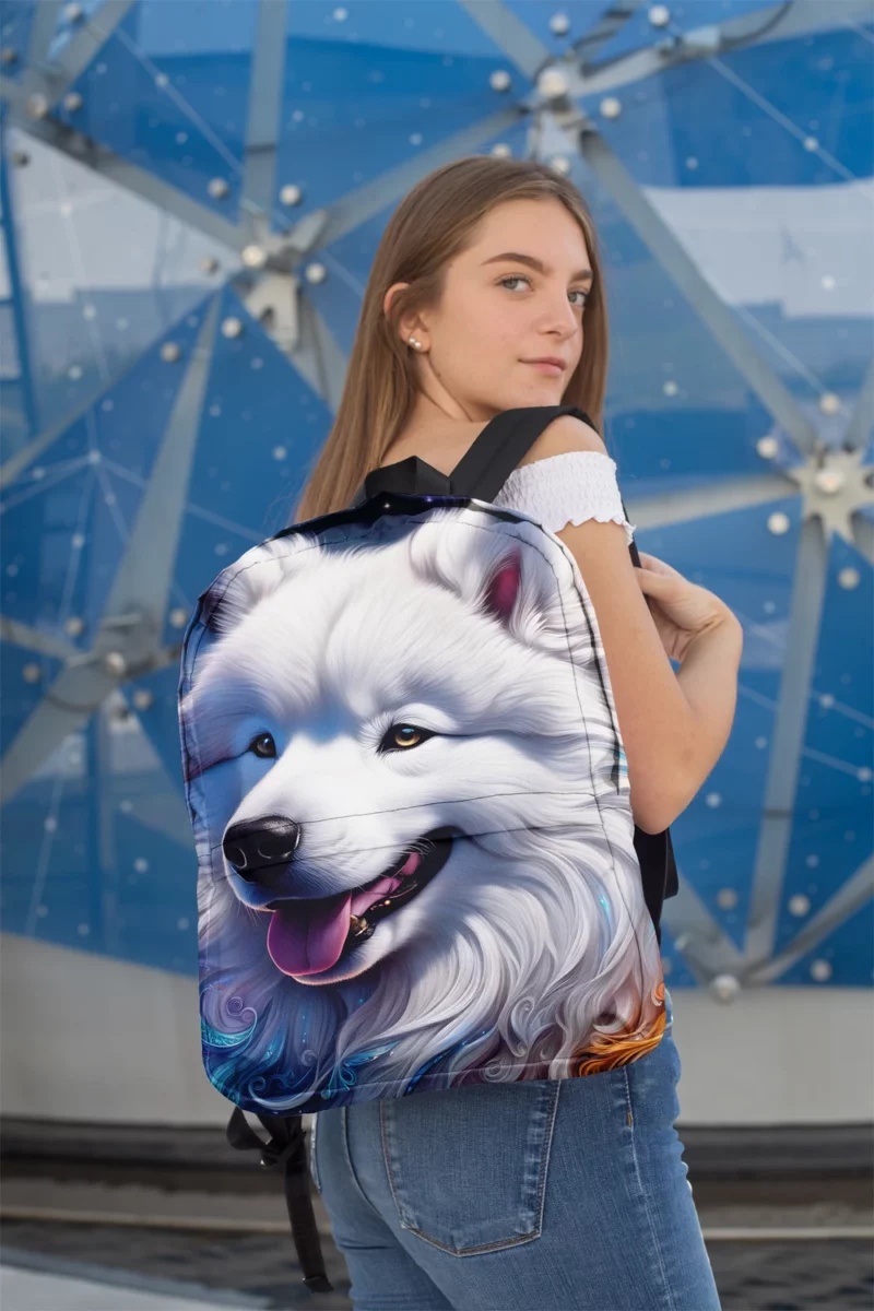 Arctic Hug Samoyed Dog Minimalist Backpack 2