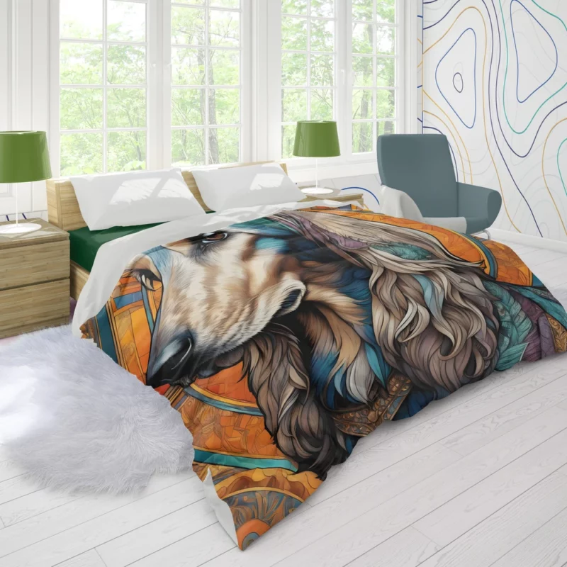 Aristocratic Allure Afghan Hound Dog Duvet Cover