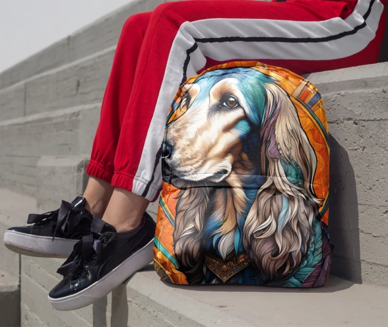 Aristocratic Allure Afghan Hound Dog Minimalist Backpack 1