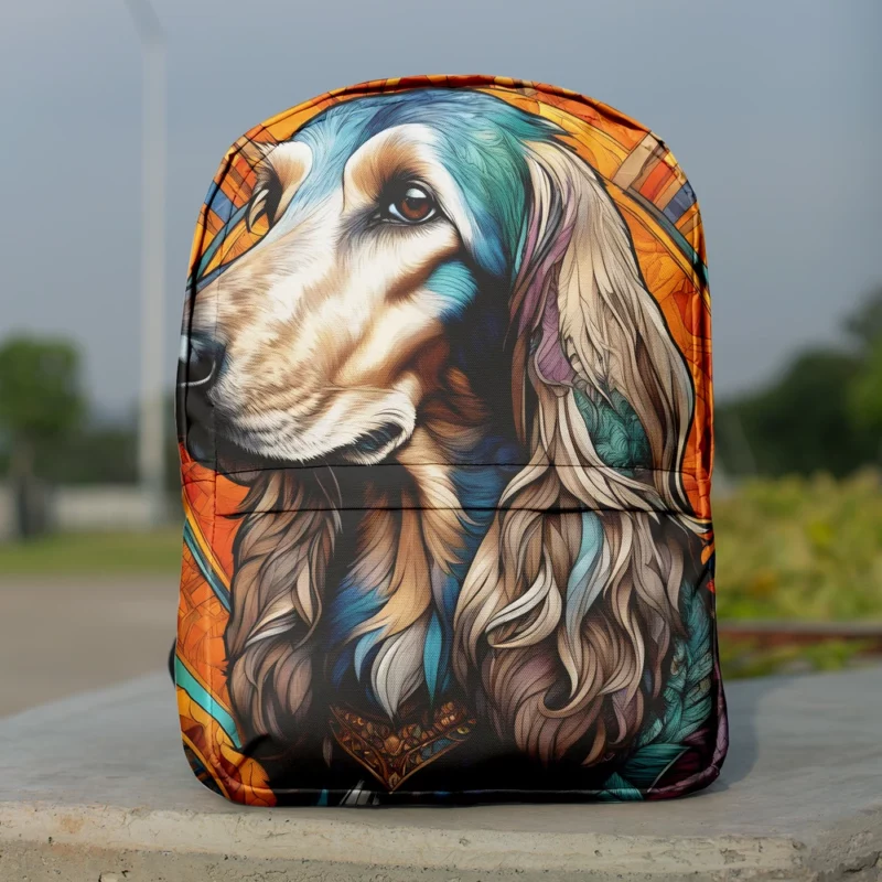 Aristocratic Allure Afghan Hound Dog Minimalist Backpack